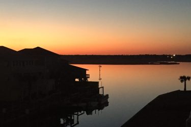 View of Sound during sunset